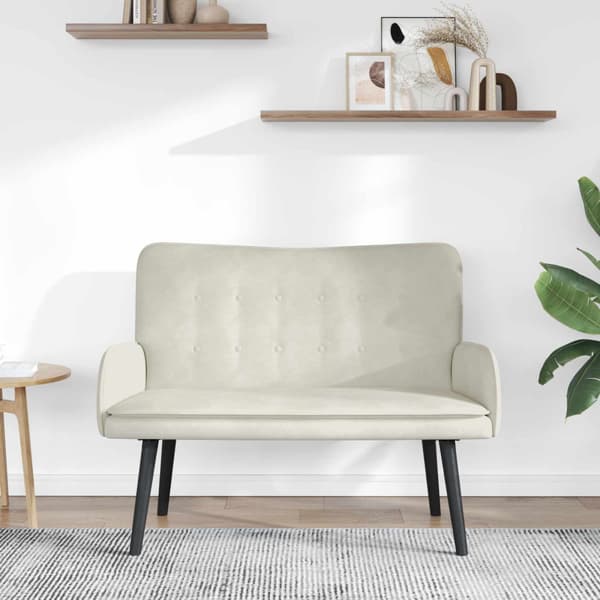 Tvåsitssoffa Kräm 115 x 61 x 87 cm Sammet