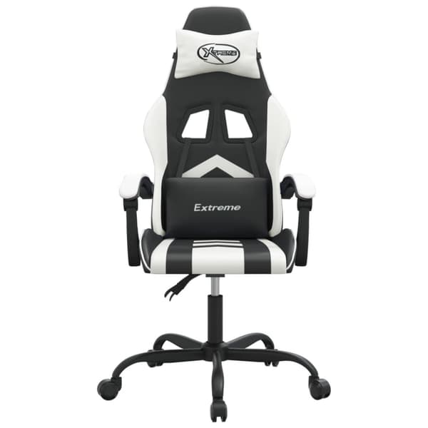 Gamingstol svart och vit konstläder