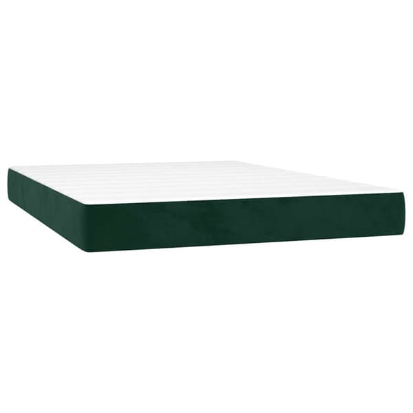 Ramsäng med madrass mörkgrön 140x200 cm sammet