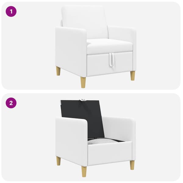 Soffa med förvaring Vit 72 x 78 x 87 cm Polyester