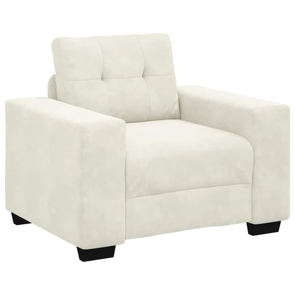 Soffstol gräddvit 100x78x80 cm sammet