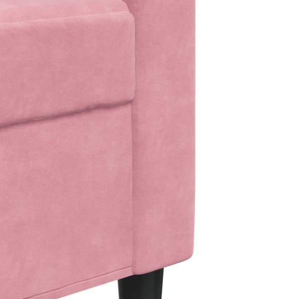 Soffgrupp med dynor 3 delar rosa sammet