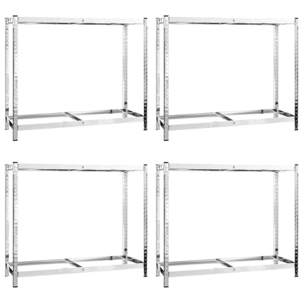 Däckställ 2 hyllplan silver 4 st 110x40x110 cm stål