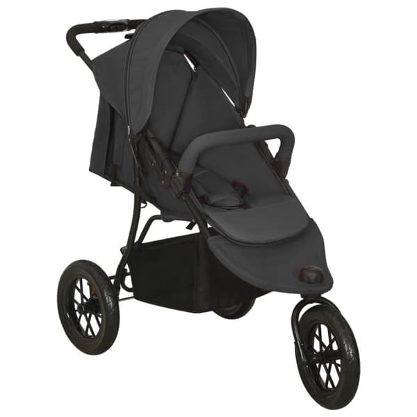 Barnvagn antracit stål