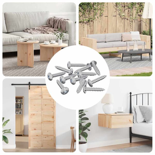Träskruvar 10976 pcs Silver Stål