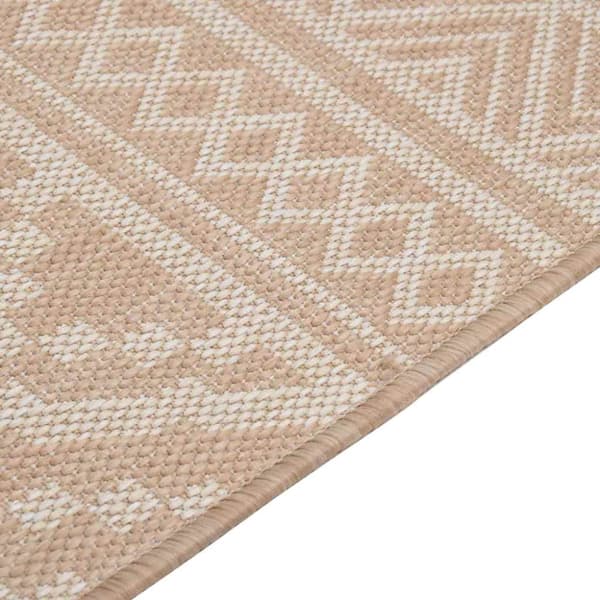 Utomhusmatta plattvävd 100x200 brun ränder