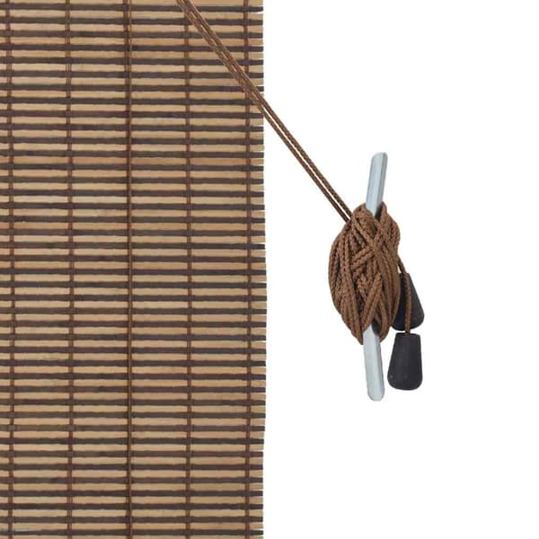 Rullgardin med gardiner Brun 140 x 220 cm Bambu