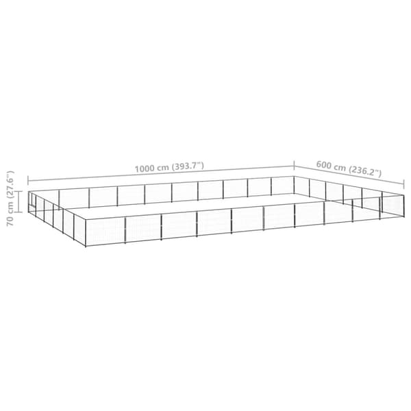 Hundgård svart 60 m² stål