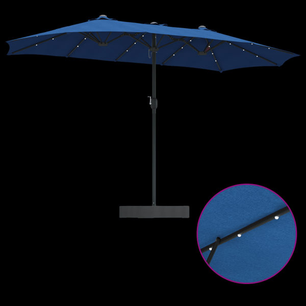 Trädgårdsparasol Azurblå 385 x 209 x 244 cm Polyester
