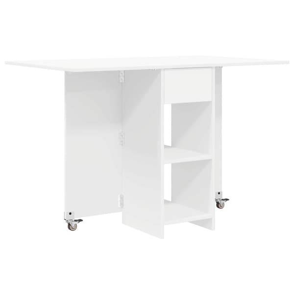 Matbord 115 x 70 x 75 cm Konstruerat trä Vit Rektangulär