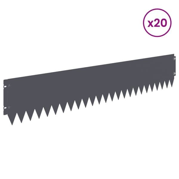 Kant för gräsmatta 20 pcs 103 x 20 cm Stål Antracit