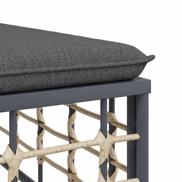 Loungegrupp 6 delar med dynor antracit konstrotting