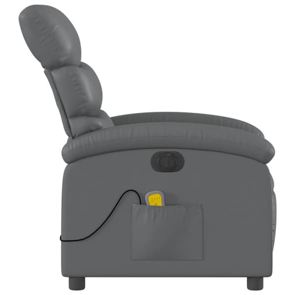 Elektrisk massagefåtölj grå konstläder
