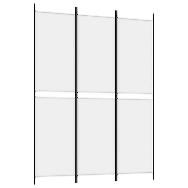 Rumsavdelare 3 paneler vit 150x200 cm tyg