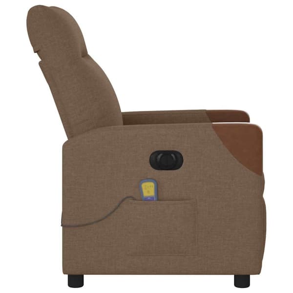 Elektrisk massagefåtölj brun tyg