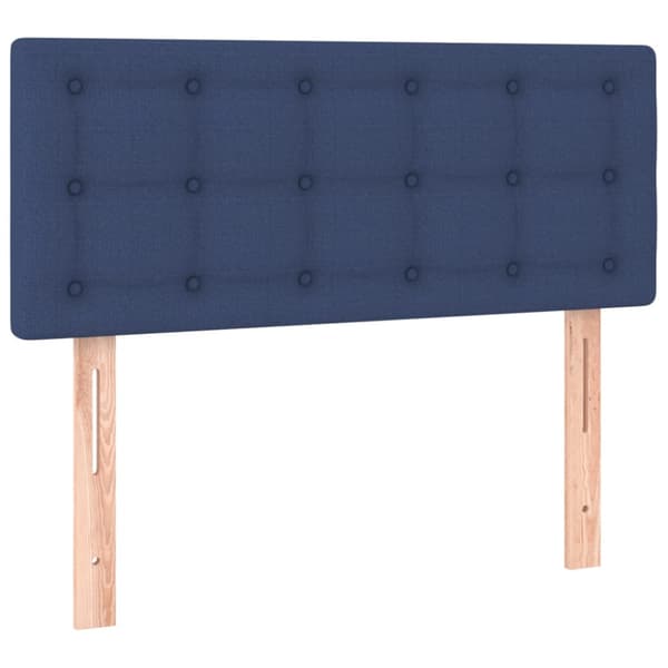 Ramsäng med madrass & LED blå 80x200 cm tyg