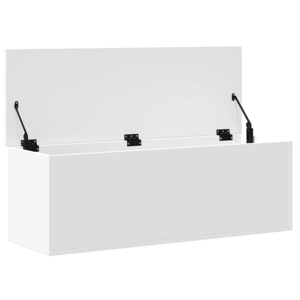 Förvaringslåda vit 102x35x35 cm konstruerat trä