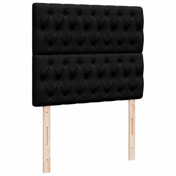 Ramsäng med madrass svart 120x190 cm tyg