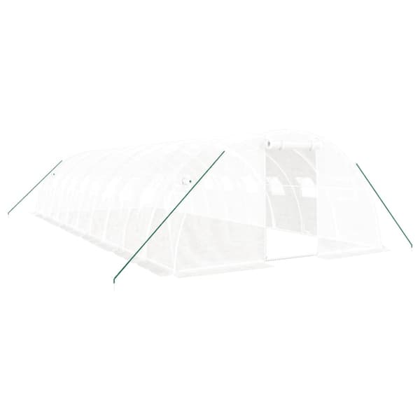 Växthus med stålram vit 40 m² 10x4x2 m