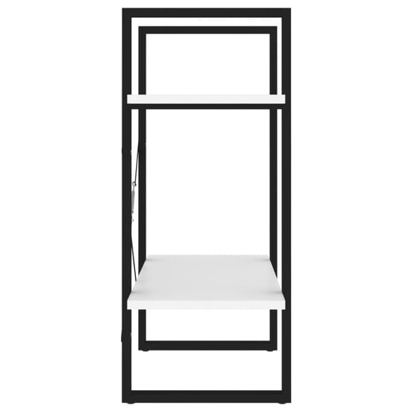 Bokhylla 2 hyllplan vit 60x30x70 cm konstruerat trä