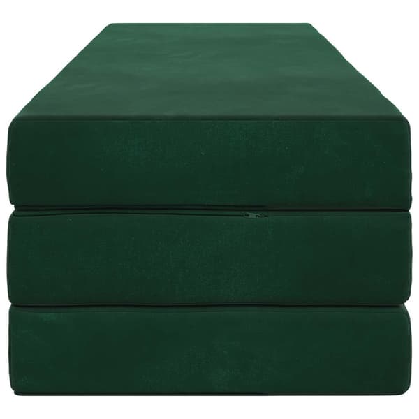 Fällbar Soffbed 200 x 67 x 45 cm Mörkgrön