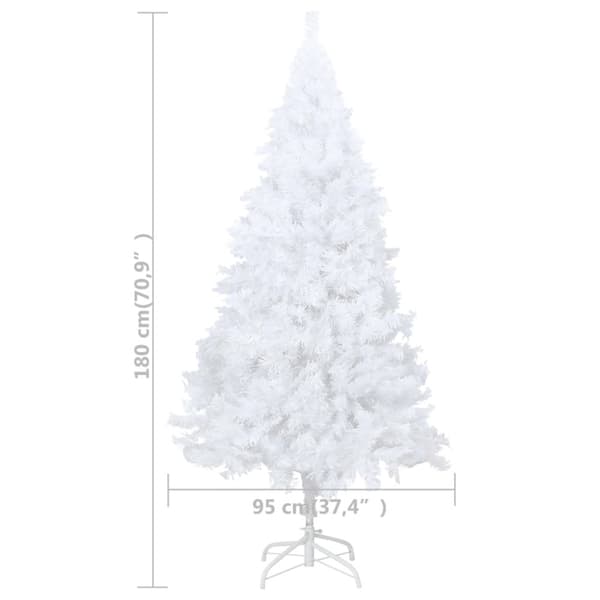 Plastgran med tjocka grenar vit 180 cm PVC