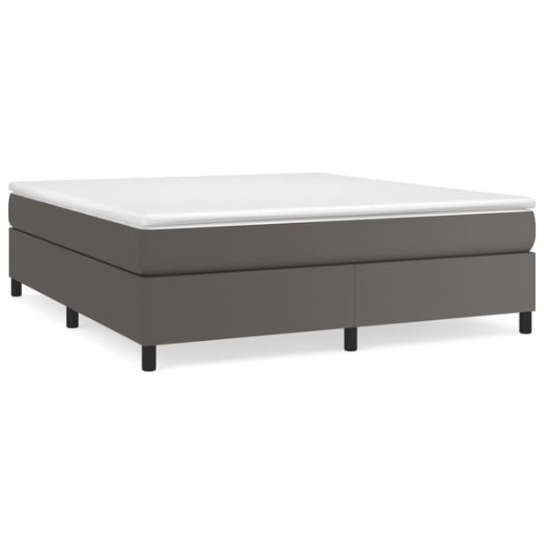 Boxspring-sängram grå 160x200 cm konstläder