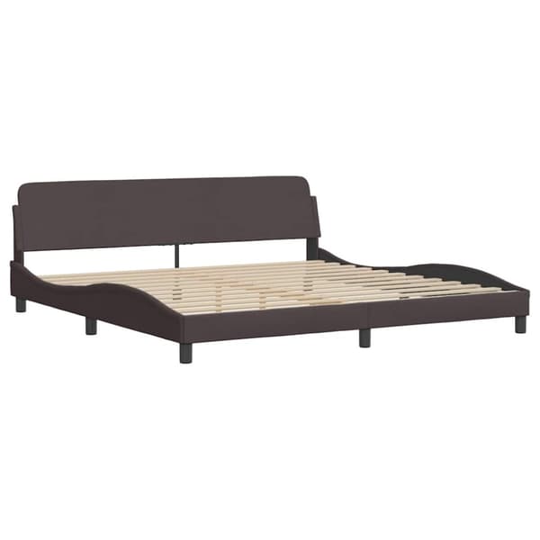 Bed Frame without Mattress "Hanko" Dark Brown 200x200 cm Fabric