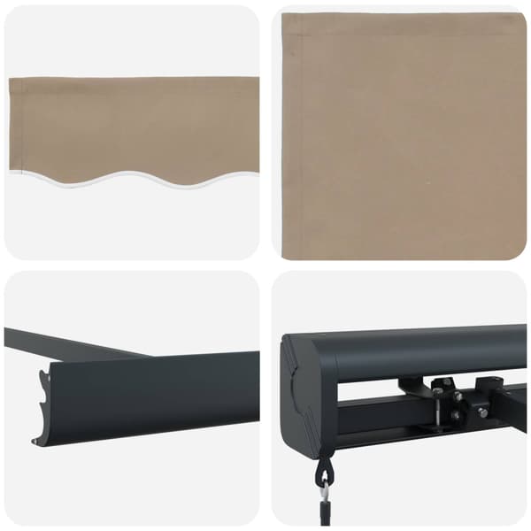 Utfällbar markis Beige 4 × 3 m Canvas och Aluminium