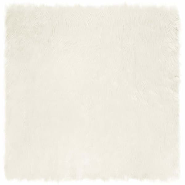 Fuskfäll matta TAFALLA Vit 240 x 240 cm Polyester
