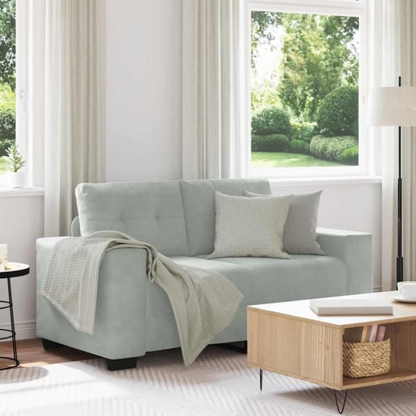 Loveseat soffa ljusgrå 160x77x82 cm sammet