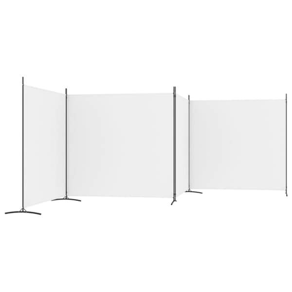 Rumsavdelare 4 paneler vit 698x180 cm tyg