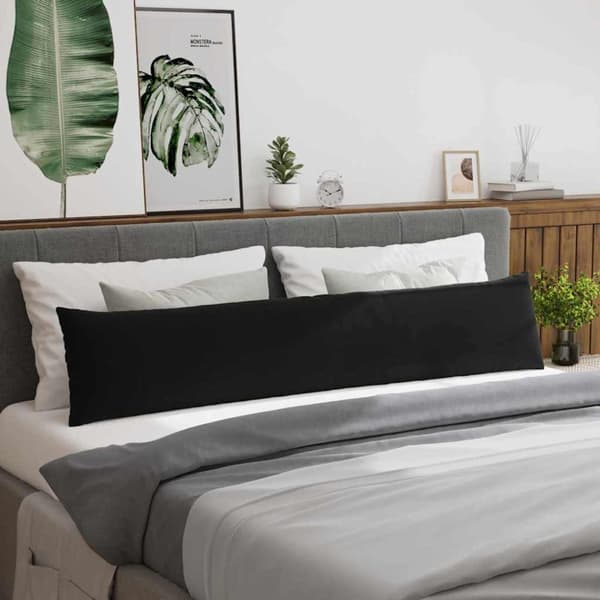 Sofakuddar 2 pcs Svart 200 x 40 cm Kordread tyg