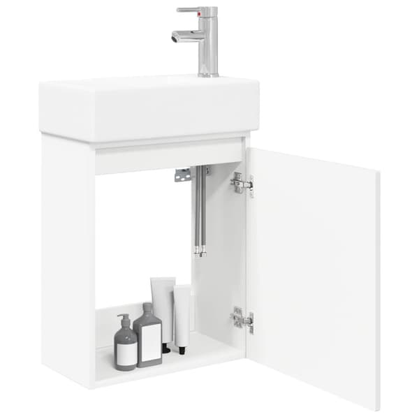 Badrumsspegel med kran Vit 45,5 x 25,5 x 84 cm