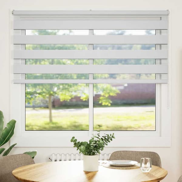 Rullgardin zebra vit 155x100 cm tyg bredd 150,9 cm polyester
