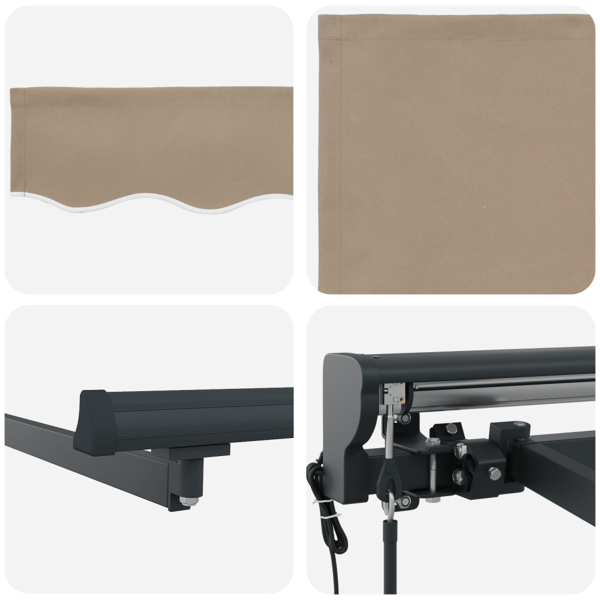 Markisram Beige 450 × 300 cm Polyester med PU-beläggning