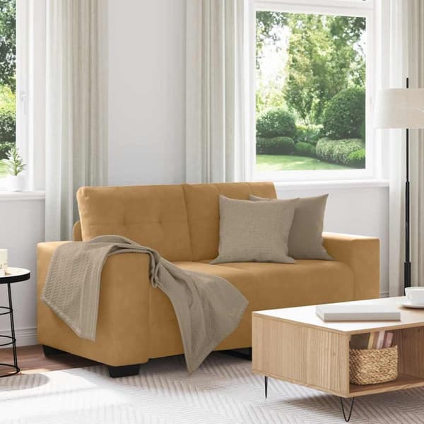 Tvåsitssoffa Brun 160 cm Sammet