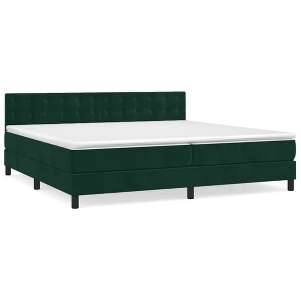 Ramsäng med madrass mörkgrön 200x200 cm sammet