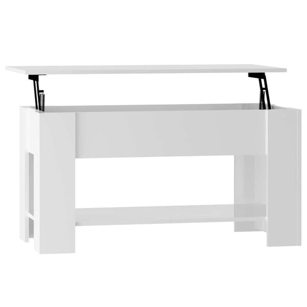 Soffbord vit högglans 101x49x52 cm konstruerat trä