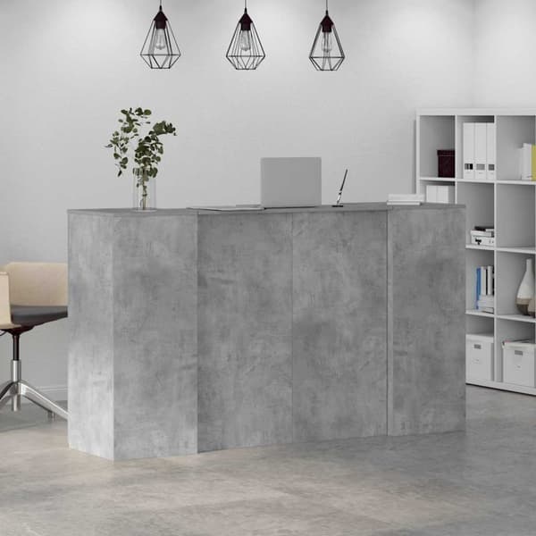 Receptionsdisk betonggrå 180x50x103,5 cm konstruerat trä