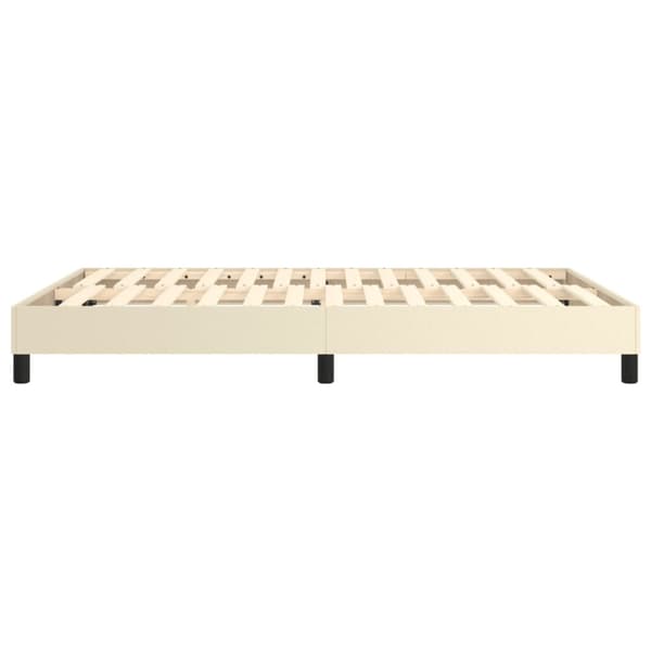 Boxspring-sängram gräddvit 140x200 cm konstläder