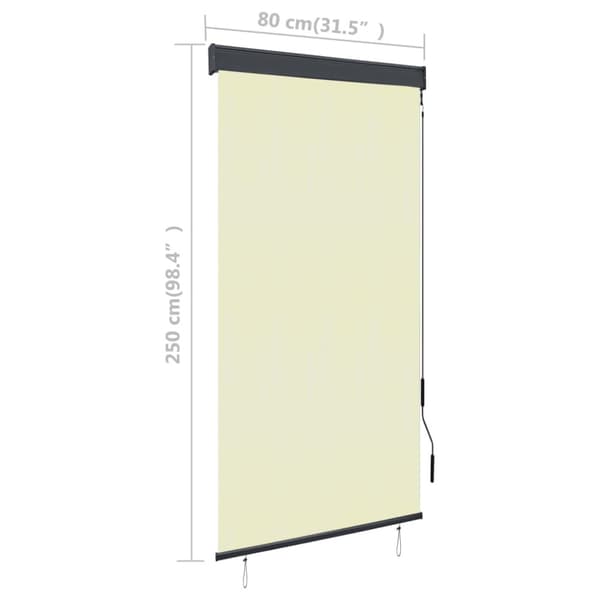 Rullgardin utomhus 80x250 cm gräddvit