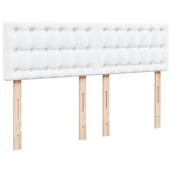 Ramsäng med madrass vit 140x200 cm konstläder