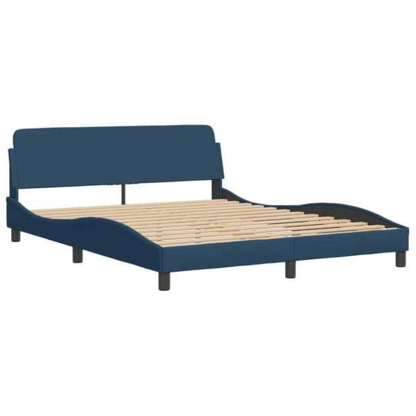 Bed Frame without Mattress "Hvar" Blue 160x200 cm Fabric