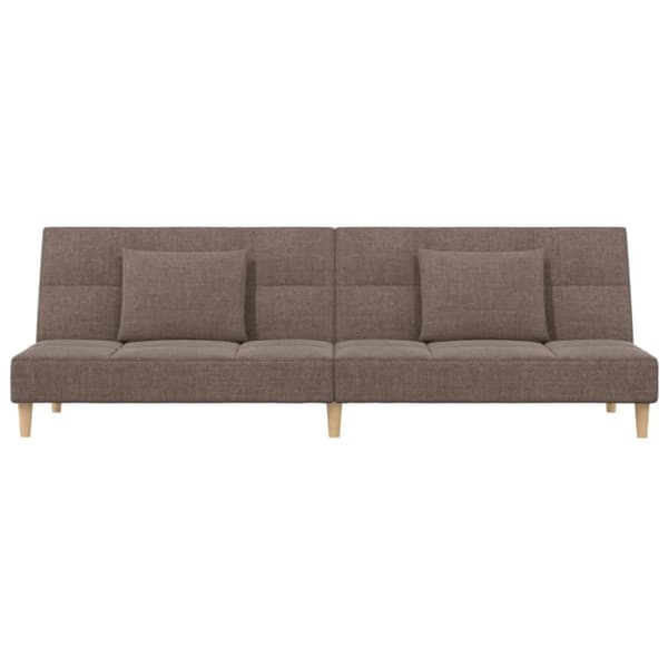 Bäddsoffa 2-sits med två kuddar taupe tyg