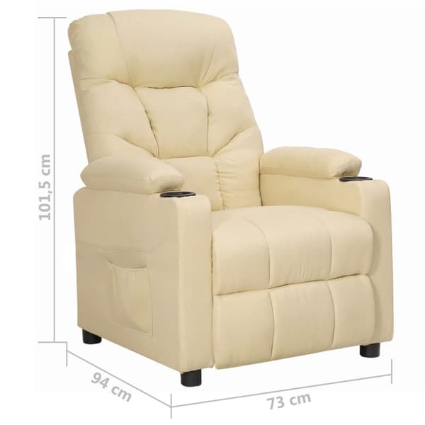 Reclinerfåtölj gräddvit tyg