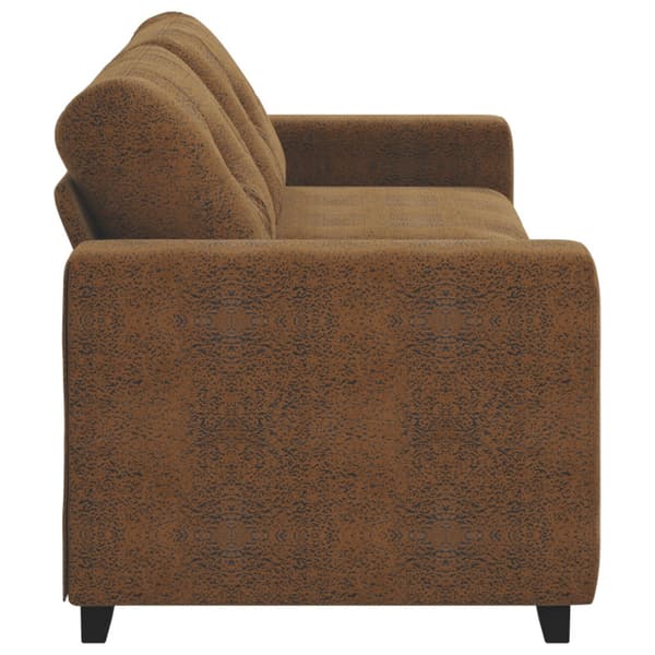 3-Sits soffa Brun 220 cm Faux Mockaläder
