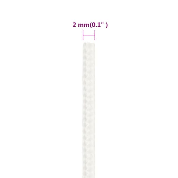 Båtlina helvit 2 mm 50 m polypropylen