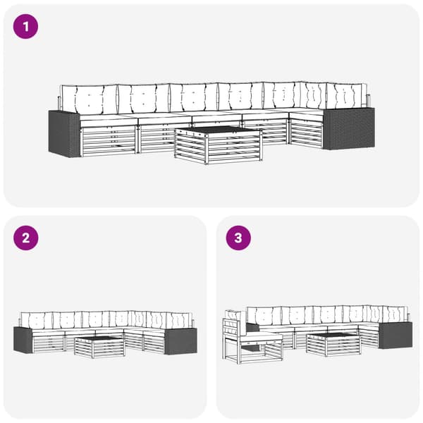 Utomhussoffset 7 pcs Naturlig och ljusgrå Polyester