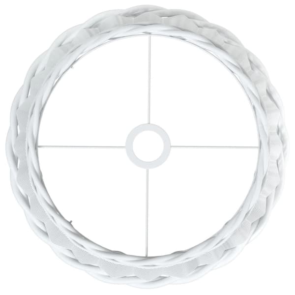 Lampskärm vit Ø40x26 cm korgmaterial